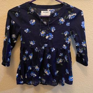Kids floral navy blouse